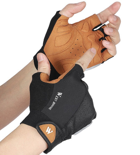 MTB Cycling Fingerless Gloves Shockproof Breathable Road Bike Gloves Half Finger Men Women Outdoor Sports Gloves