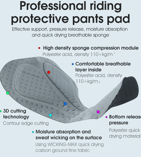 Men's Cycling Bib Shorts Long Distance Padded Biker Shorts MTB High Waist Brace Tights Protective Compression Shorts