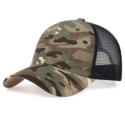 Load image into Gallery viewer, Mesh Summer Sun Hat Caps for Men Women Adjustable Baseball Cap Men Trucker Hats Camouflage Jungle Tactical Hats
