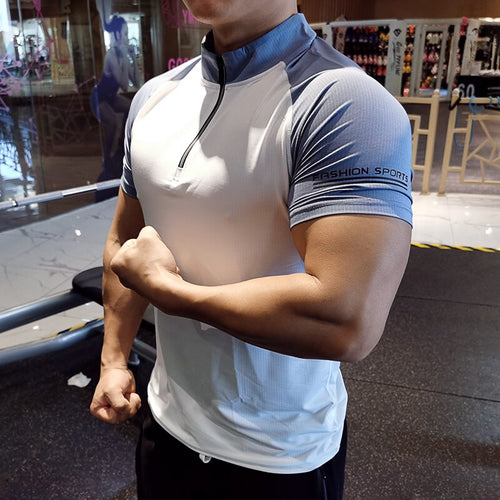 Load image into Gallery viewer, Men Sports T-shirts Running Quick Dry Gym Short Sleeve Summer Casual Outdoor Shirt Thin Fitness Tshirts
