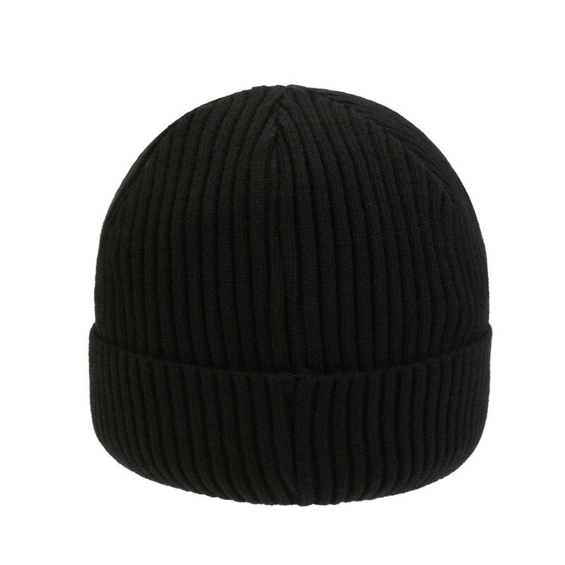 Brand Unisex Beanie Hat for Winter Wool Warm Knitted Hats Plus Cashmere Women Men's Bonnet Gorro Thick Letter Cap Male