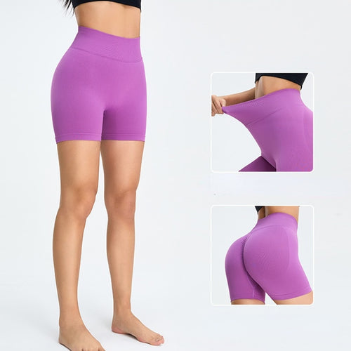 Load image into Gallery viewer, Seamless Biker Shorts Fitness Push Up Booty Shorts Spandex Solid Color High Waist Yoga Leggings Gym Clothing For Women
