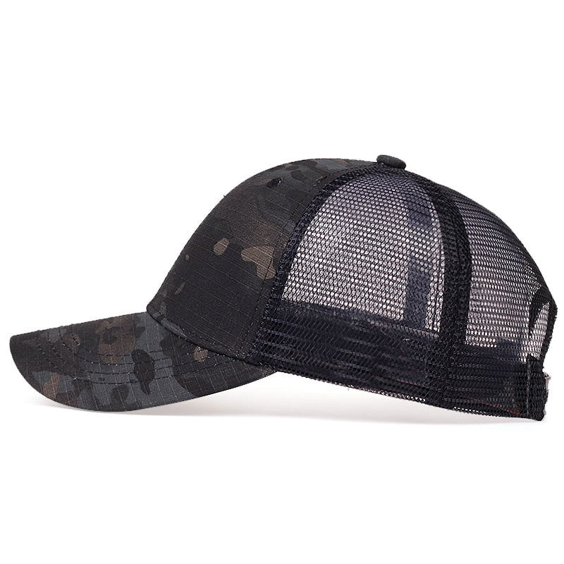 Mesh Summer Sun Hat Caps for Men Women Adjustable Baseball Cap Men Trucker Hats Camouflage Jungle Tactical Hats