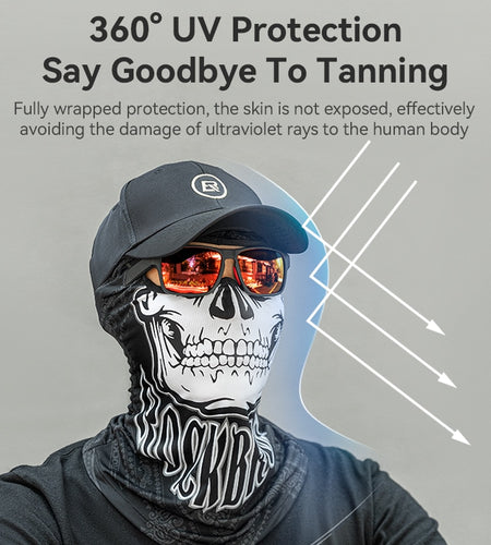 Bike Scarf Mask Skull Print Moto Full Face Mask Balaclava Helmet Liner Breathable Cool Mask Training HeadScarf