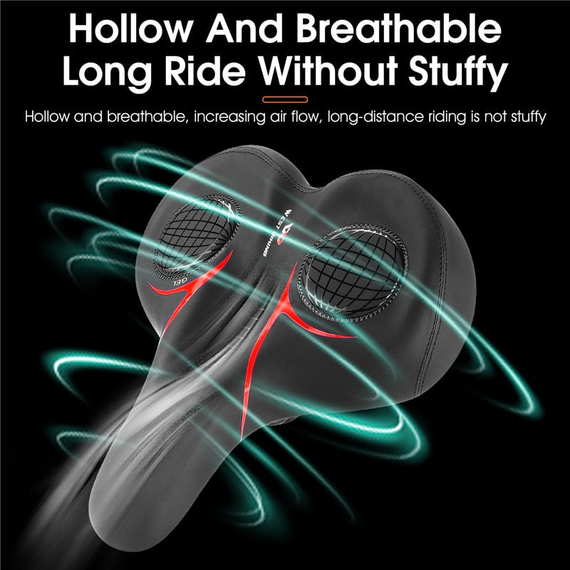 GEL Bicycle Saddle Ergonomic Soft Widen Thicken Cushion Long Distance Riding MTB Road Bike Comfortable Cycling Seat