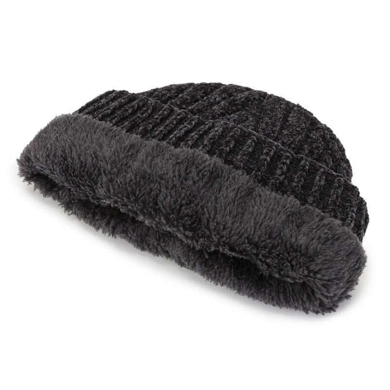 Fashion Chenille Material Winter Hat Beanies for Men Women Knitted Hats Keep Warm Outdoor Thicken Ski Caps