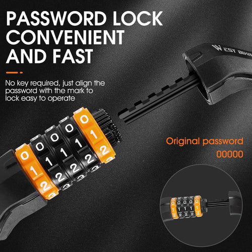 Load image into Gallery viewer, 2M Lengthen Bike Password Lock Anti Theft MTB Road Bicycle Cable Lock Electric Bike Motorcycle Cycling Accessories
