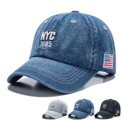 Load image into Gallery viewer, Fashion NYC Denim Baseball Cap Men Women letter Embroidery Snapback Hat Casquette Summer Sports USA Hip Hop Caps sun hats
