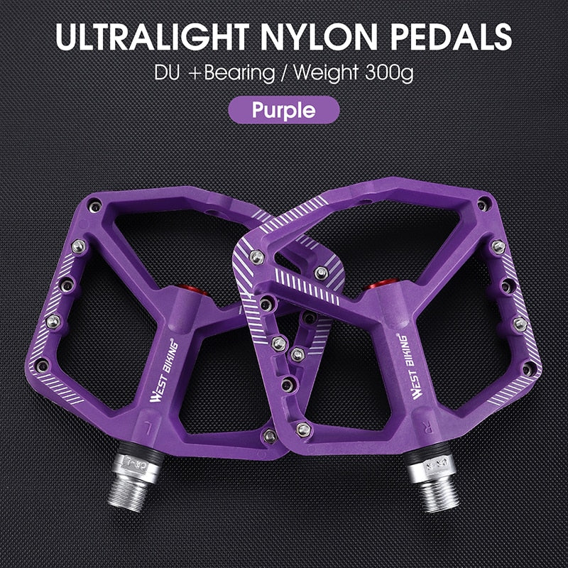 Bicycle Pedal Anti-slip Ultralight Nylon MTB Mountain Bike Pedal Sealed Bearings Pedals Bicycle Accessories Parts