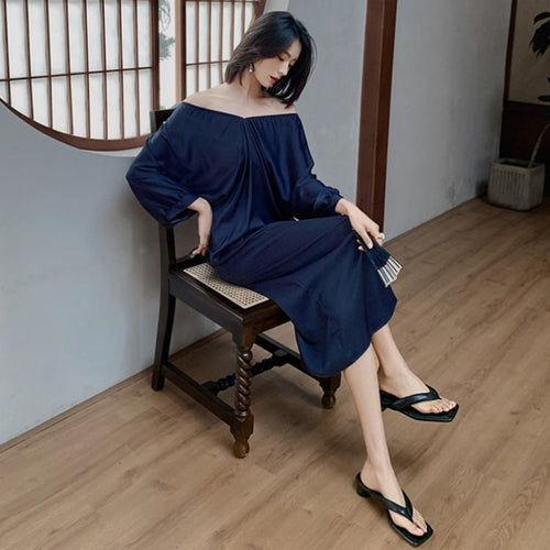 Load image into Gallery viewer, Chinese Style Nightdress Summer Comfortable One-shoulder Satin Silk Like Pajamas Women&#39;s Luxury Large Home Clothes
