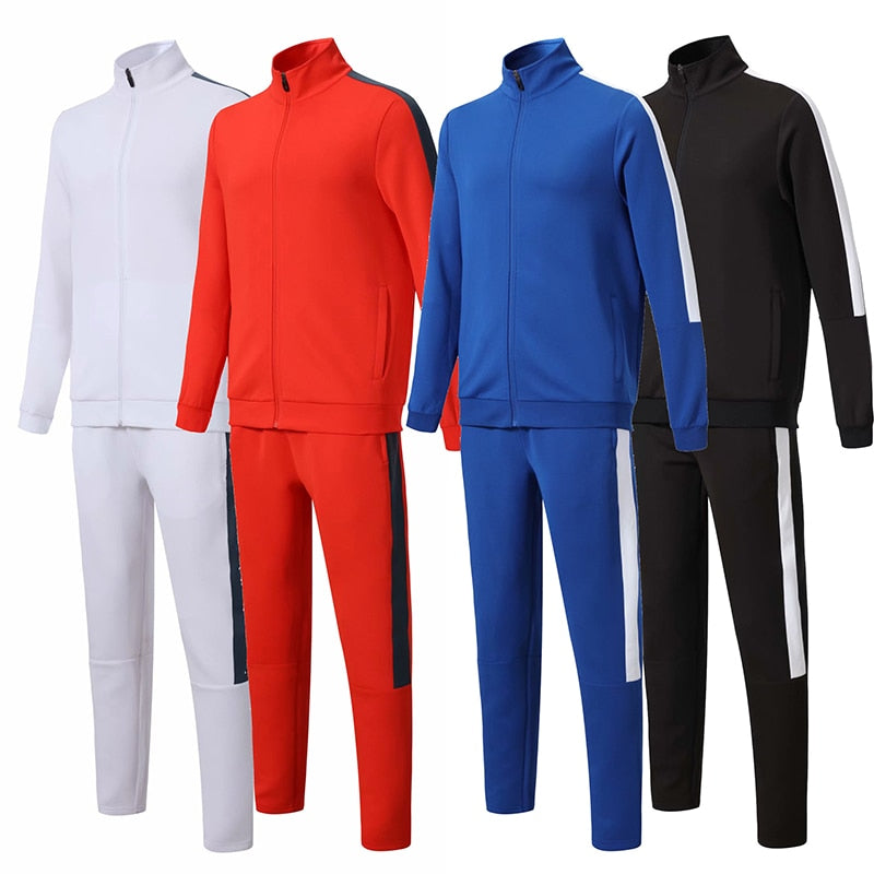 Youth Running Jackets Pants Set Women & Men Blank Tracksuits Football Basketball Training Suit Home Jogging Outdoor Sportswear