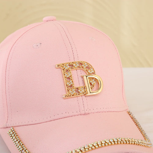 Load image into Gallery viewer, Women Hat Double D Decoration Shining Baseball Cap Female Adjustable Casual Outdoor Streetwear Hat
