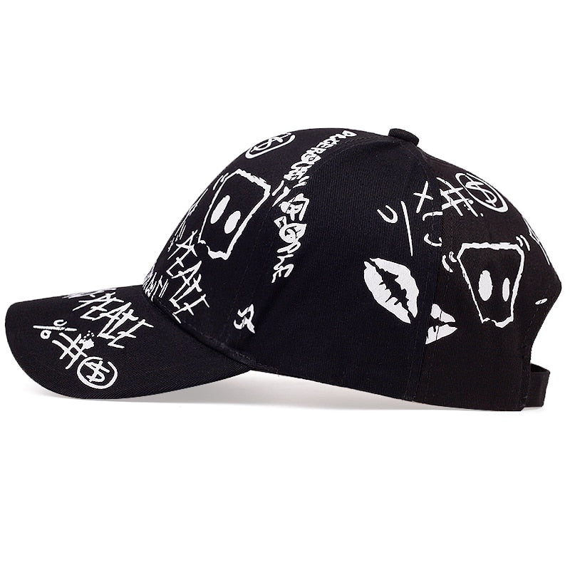 Letters graffiti printed baseball cap fashion unisex cotton dad hat summer outdoor sunscreen sunscreen hat sports wild caps