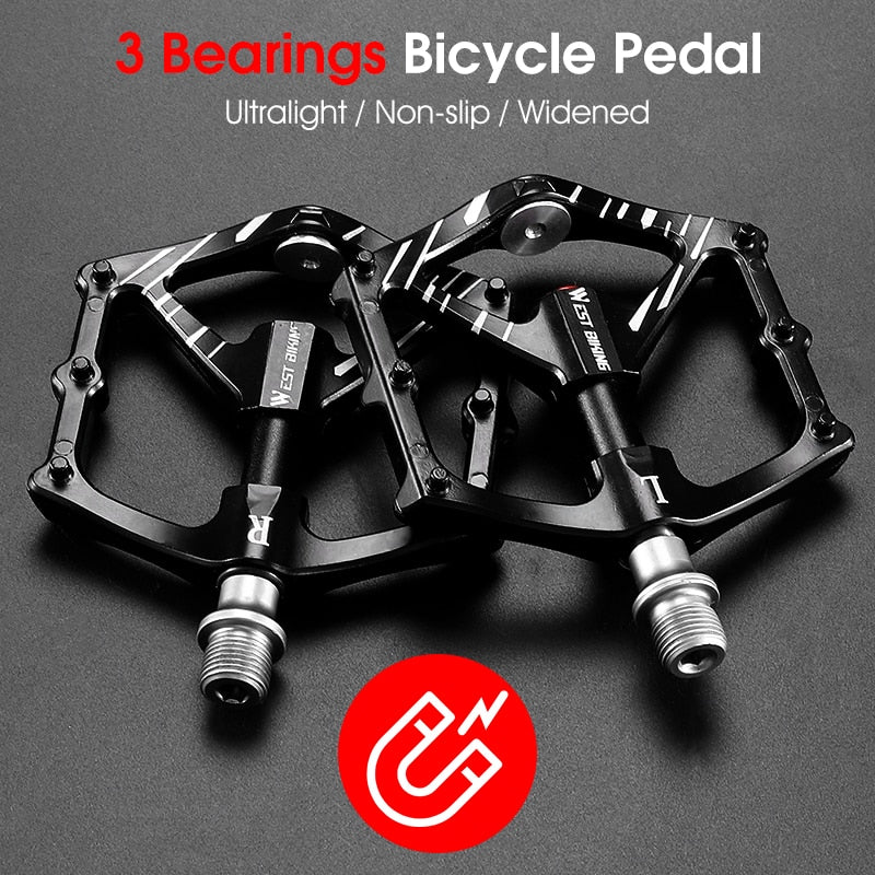 3 Bearings Bicycle Pedals Ultralight Anti-slip CNC BMX MTB Road Bike Pedal Cycling Sealed Bearing Bike Pedals
