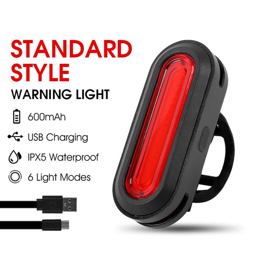 Load image into Gallery viewer, Bicycle Rear Light USB Rechargeable LED Tail Light Bike Accessories 6 Mode Cycling Safety Helmet Bag Lamp
