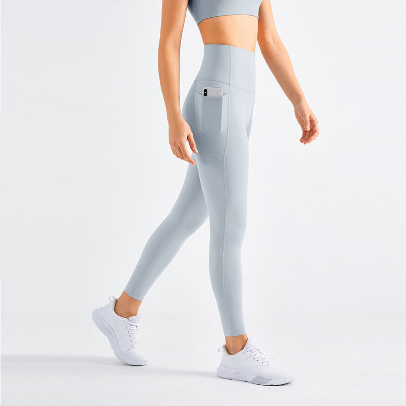 Side Pockets Yoga Pants High Waist Gym Pants Anti-Rolling Track Sports Tight Woman Legin Gym Legging For Women