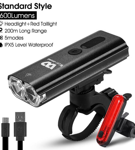 Professional Bicycle Light Waterproof USB Rechargeable Cycling Flashlight MTB Road Bike LED Headlight Rear Lamp