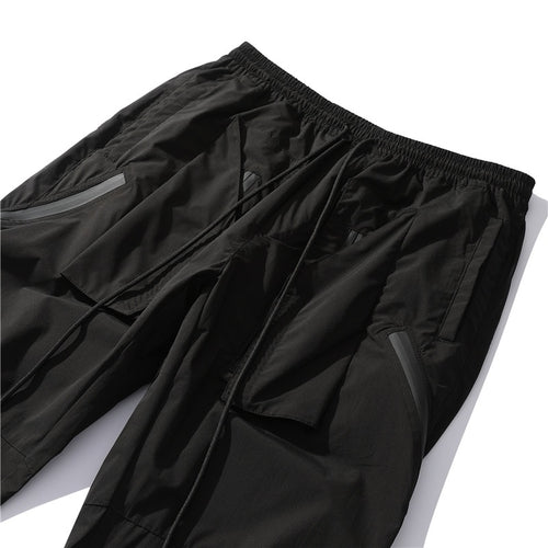 Load image into Gallery viewer, Hip Hop Cargo Pants Men Multi-pocket Side Zipper Design Streetwear Joggers High Street Tactical Function Pants Male Black
