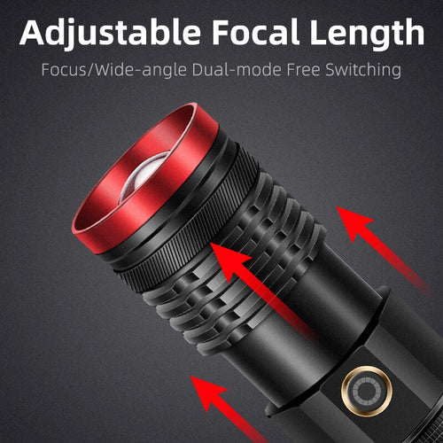 Load image into Gallery viewer, Powerful Outdoor Portable Led Flashlight Telescopic Zoom Long Range Spotlight USB Rechargeable Camping Hiking Light
