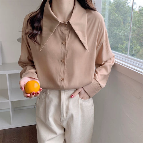 Load image into Gallery viewer, Chiffon Women Shirts New Spring Long Sleeve Designed Button Up Female Tops Fashion All Match Korean Office Ladies Blouse
