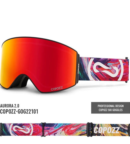 Magnetic Professional Ski Goggles UV400 Protection Anti-Fog Ski Glasses For Men Women Quick-Change Lens Snowboard Goggles