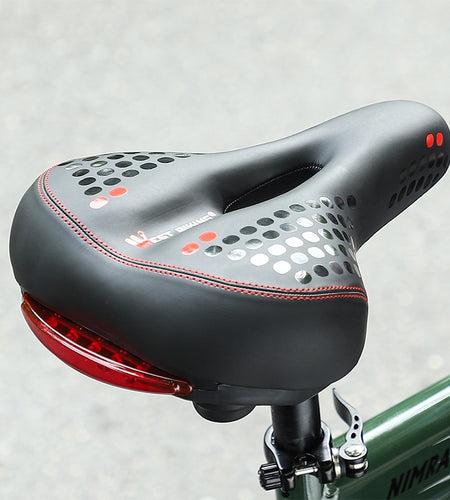 Bicycle Saddle with Tail Light Thicken Widen MTB Bike Saddles Soft Comfortable Bike Hollow Cycling Bicycle Saddle