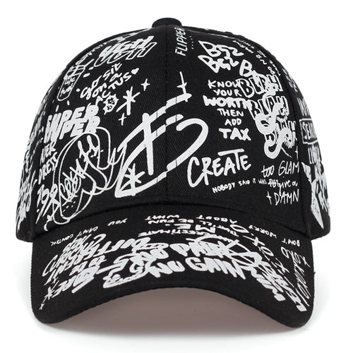 Load image into Gallery viewer, Graffiti printing baseball cap Adjustable cotton hip hop street hats Spring summer outdoor leisure hat Couple caps
