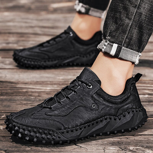 Load image into Gallery viewer, Plus Size Men Sneakers Spring Autumn Men&#39;s Casual Shoes Breathable Loafers Leather Flat Shoes Fashion Comfortable Walking Shoes
