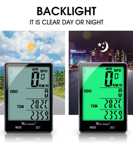 2.8" Large Screen Bicycle Computer Wireless Wired Bike Computer Waterproof Speedometer Odometer Cycling Stopwatch