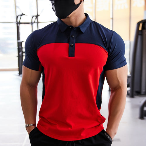 Load image into Gallery viewer, Men Fashion Sport T-shirt Gym Running Sweatshirt Fitness Short Sleeve Slim Top Casual Business Polo Shirt Golf Workout Plus Size
