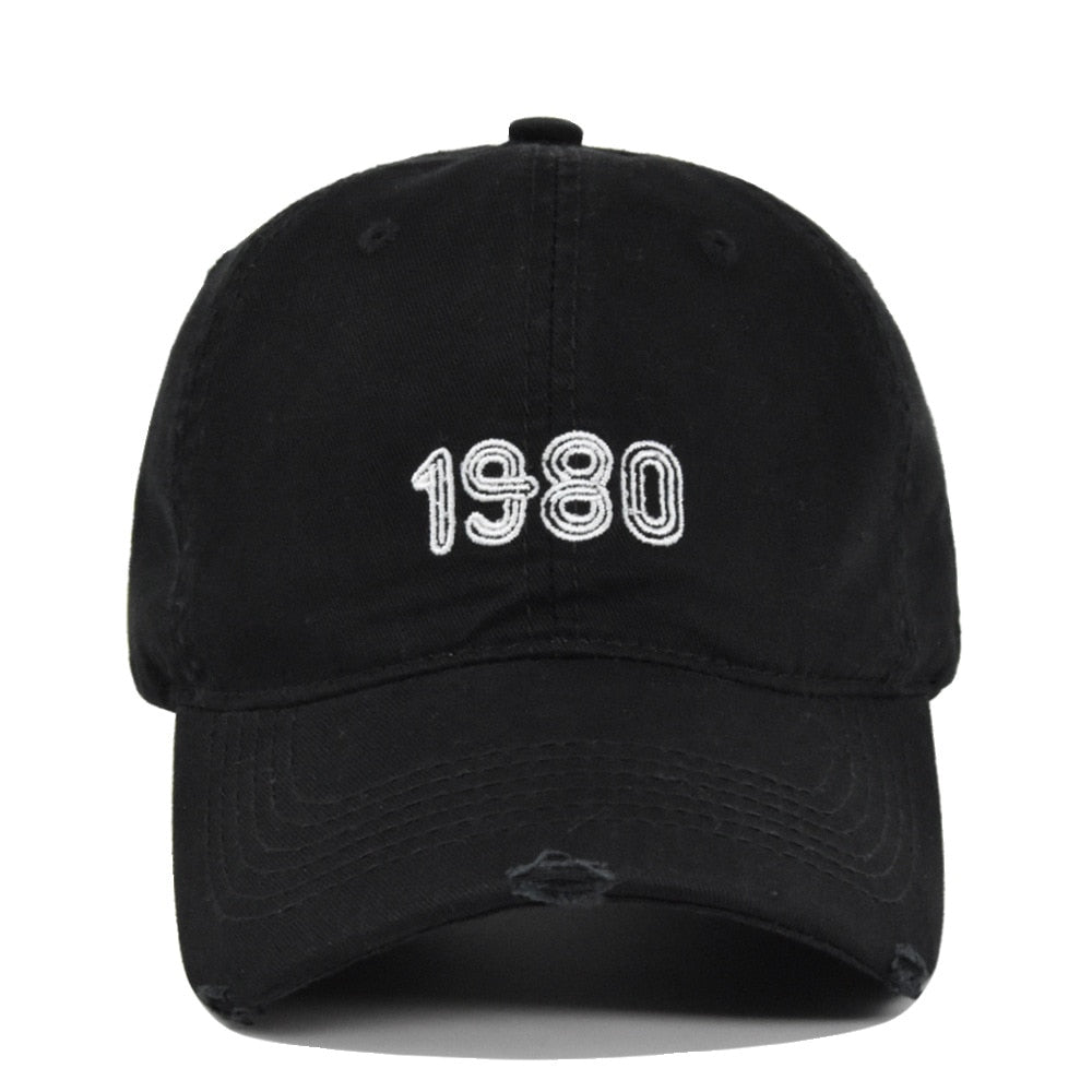 Retro Men's Caps 100% Cotton Women's Baseball Cap 1980 Letter Snapback Hat Spring Summer Trucker Cap Golf Kpop Dad Hat