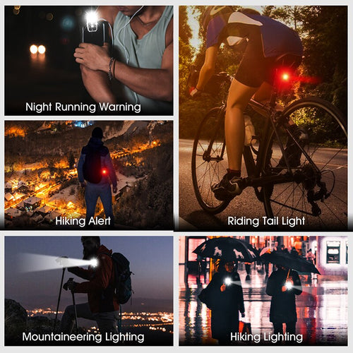 Load image into Gallery viewer, Waterproof Bicycle Rear Light USB Rechargeable Bike LED Taillight Safety Warning Helmet Bag Lamp Cycling Accessories
