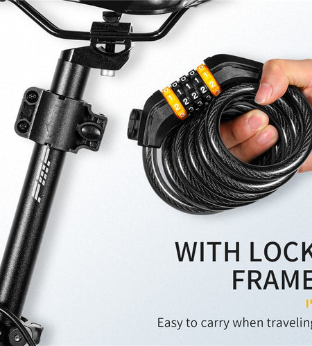 Bike Digital Lock Anti Theft Security MTB Road Bicycle Accessories E-Bike Motorcycle Cycling Password Cable Lock