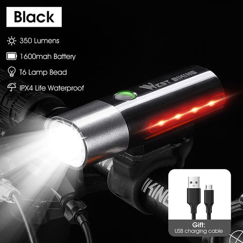 Load image into Gallery viewer, Rainproof Bike Light Front Lamp USB Rechargeable MTB Road Bicycle Cycling Headlight LED Flashlight Bike Accessories
