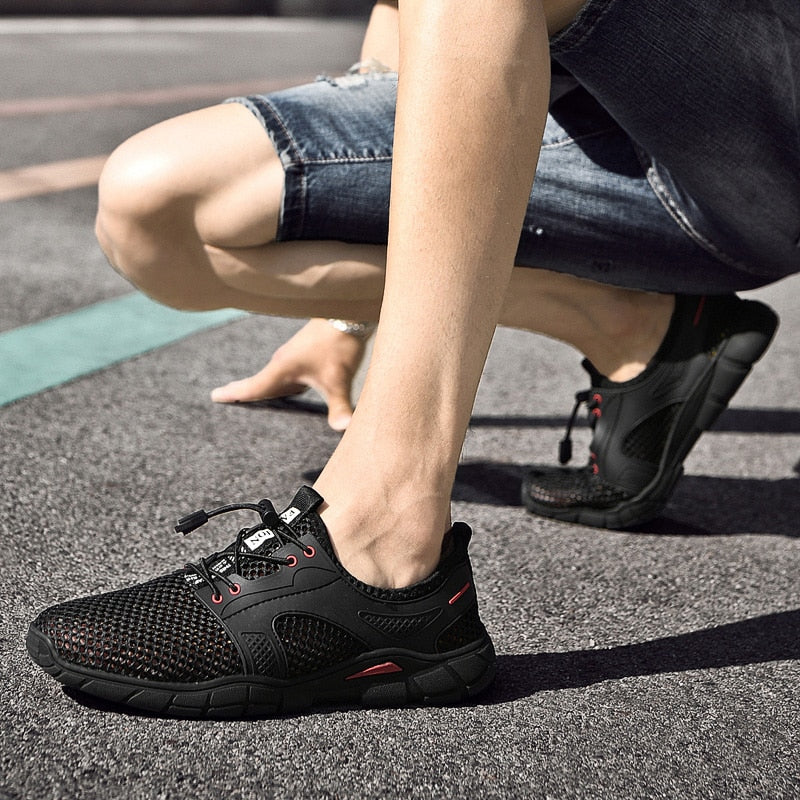 Men's Casual Shoes Summer Breathable Mesh Sneakers Rubber Sole Non-Slip Men's Walking Shoes Outdoor Fashion Men Shoes Size 38-46