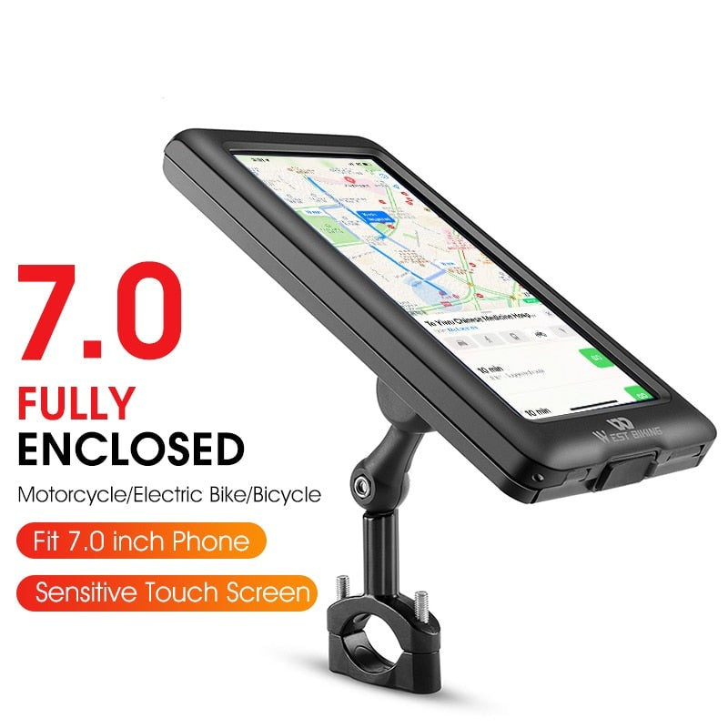 Bike Phone Holder Adjustable Rotatable Waterproof 7.0 inch Mobile Phone Support Motorcycle Bicycle Cycling Mount