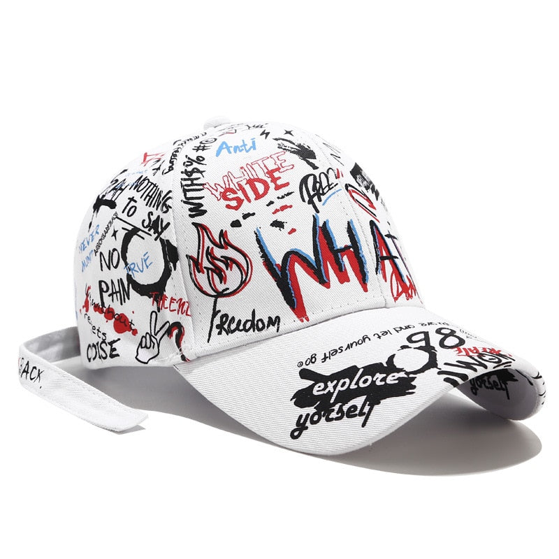 Graffiti Baseball Cap Fashion Personality Curved Summer Trendy Style Men and Women Personality Wild Cap Sun Hat