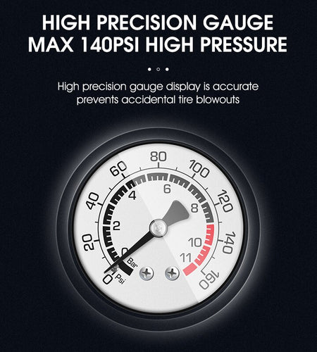 Bicycle Air Pump High Pressure Cycling Foot Floor Pump MTB Road Bike Schrader Presta Valve Ball Tire Inflator