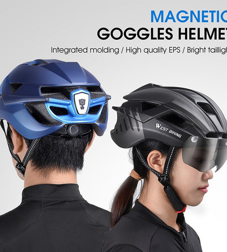 Safety Helmet With LED Light MTB Enduro Triathlon Specialized Road Bike Helmet Electric Scooter Helmet With Goggles