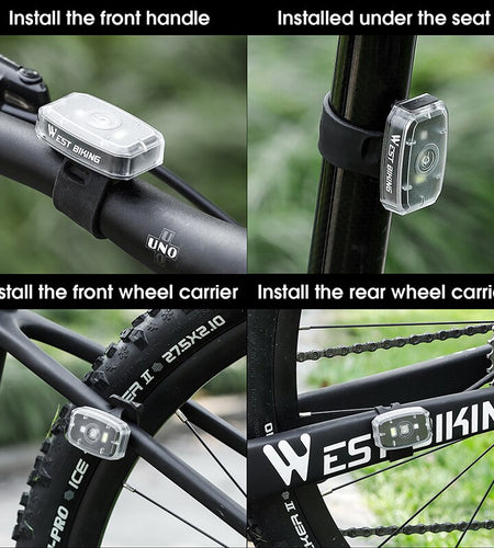 Waterproof Bicycle Rear Light USB Rechargeable Bike LED Taillight Safety Warning Helmet Bag Lamp Cycling Accessories