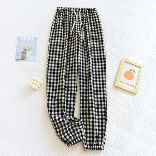 Load image into Gallery viewer, Women&#39;s Pajamas Pants Plaid Print Sleepwear Cotton Bottoms Casual Leisure Homewear Comfortable Simple Petite Femme
