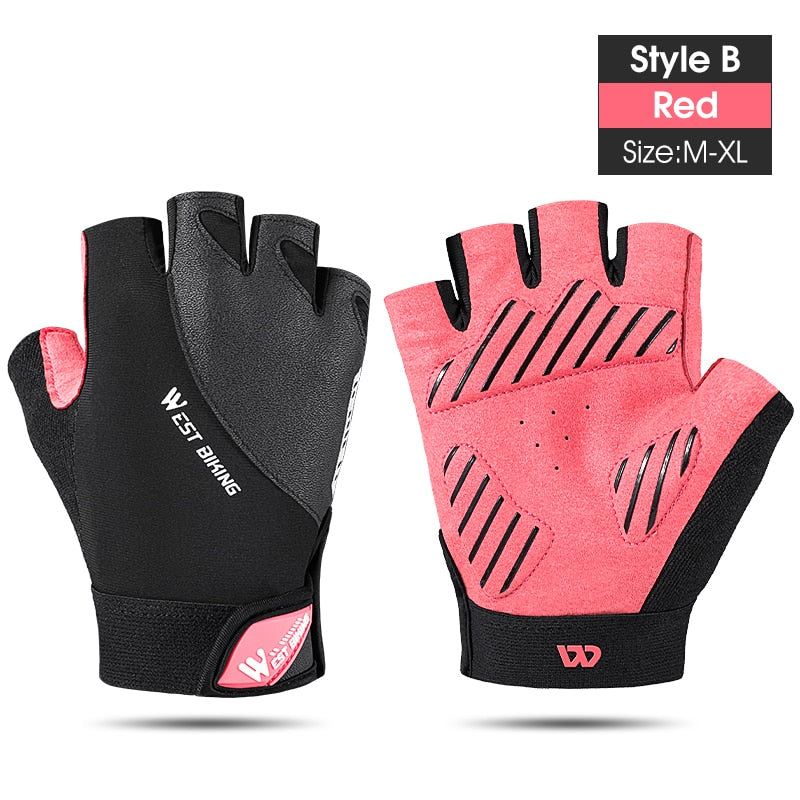 MTB Cycling Fingerless Gloves Shockproof Breathable Road Bike Gloves Half Finger Men Women Outdoor Sports Gloves