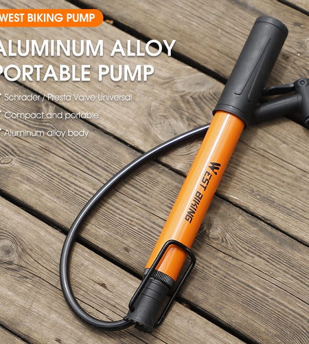 MTB Road Bike Pump Mini Portable Bicycle Foot Pump Presta & Schrader Valve Tire Air Inflator Cycling Accessories