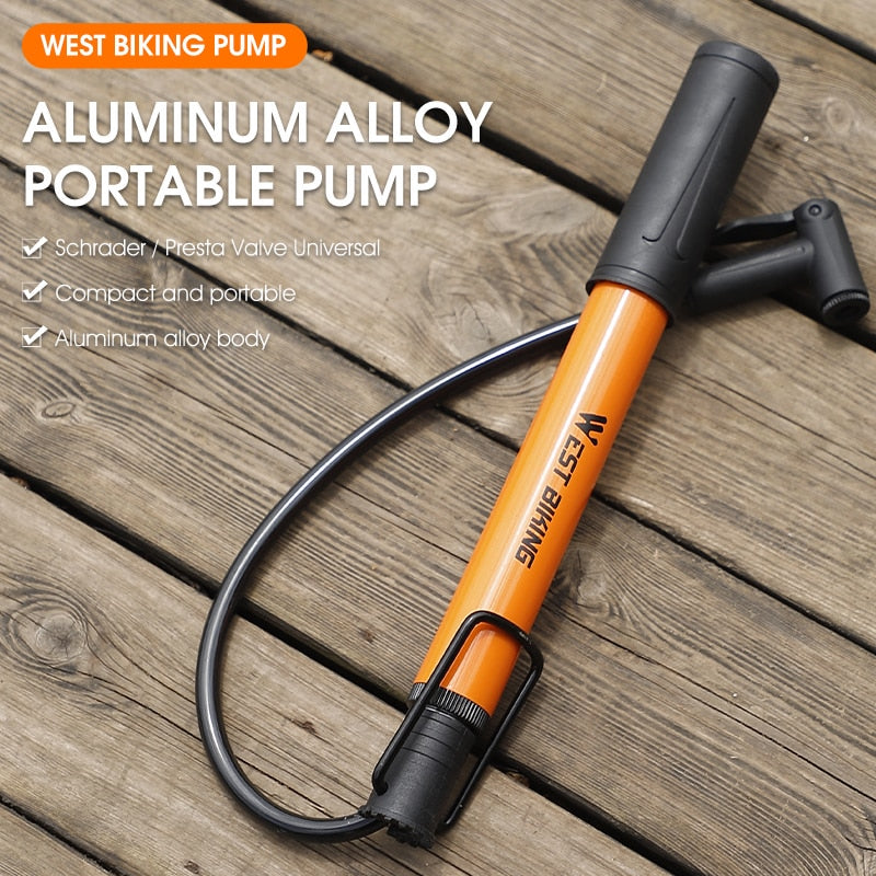 MTB Road Bike Pump Mini Portable Bicycle Foot Pump Presta & Schrader Valve Tire Air Inflator Cycling Accessories