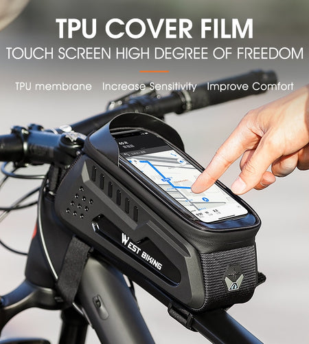 Bike Bag Waterproof Frame Front Top Tube Bicycle Bag 6-7.4" Phone Case Touchscreen Bag MTB Road Cycling Accessories