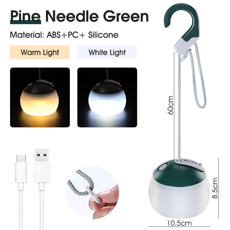 Portable Mini Camping Lights Rechargeable LED Outdoor Tourism Tent Hang Lamp Garden Mood Lantern Night Light Gadgets