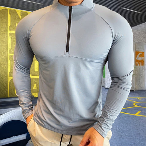 Load image into Gallery viewer, Mens Compression T-shirt Gym Fitness Sweatshirt Running Exercise Sports Tops Turtleneck Knitwear Long Sleeves Clothing Plus Size
