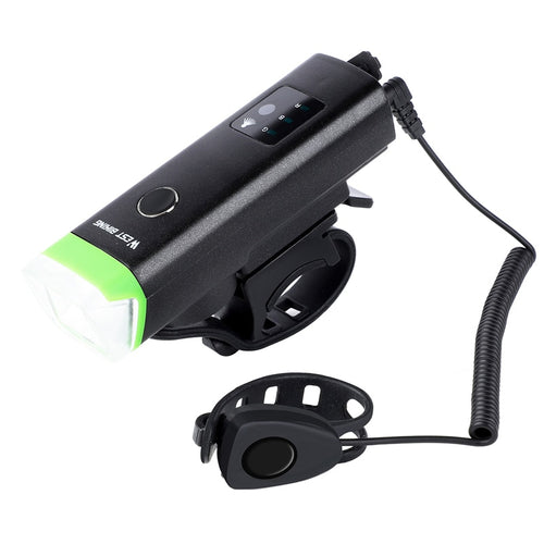 Load image into Gallery viewer, Waterproof Bicycle Front Light Smart Induction AUTO Headlight With Bike Horn USB Rechargeable LED Cycling Flashlight
