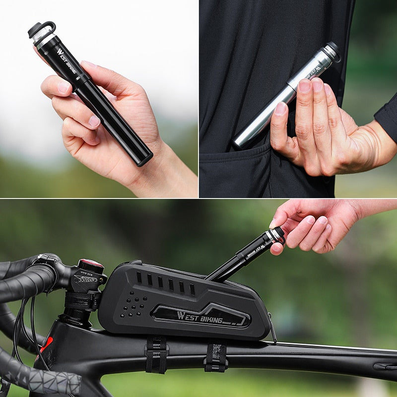 Portable Bicycle Pump High Pressure With Hose MTB Mountain Road Bike Schrader Presta Valve Alloy Cycling Inflator