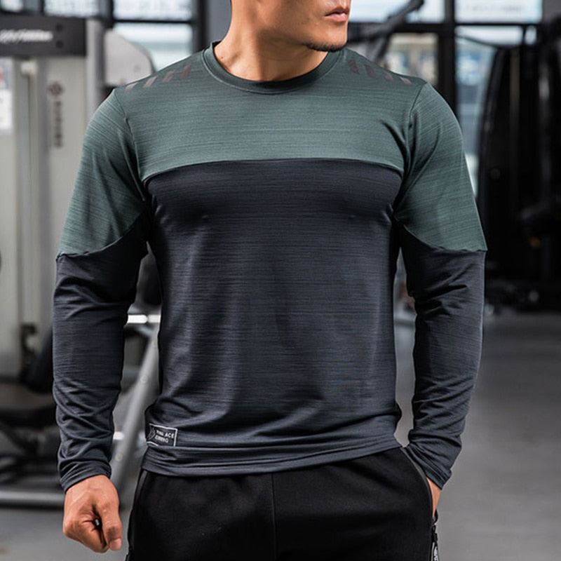 Mens Gym Compression Shirt Male Rashgard Fitness Long Sleeves Running Clothes Homme Tshirt Football Jersey Sportswear Dry Fit